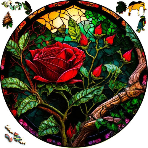Puzzle 2D en Bois - Plante et Roses