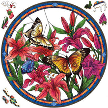 Charger l&#39;image dans la galerie, Puzzle 2D en Bois - Papillons et Orchidées