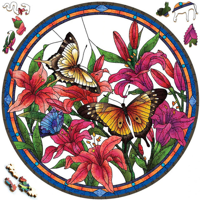 Puzzle 2D en Bois - Papillons et Orchidées