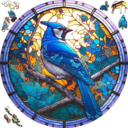 Puzzle 2D en Bois - Geai bleu