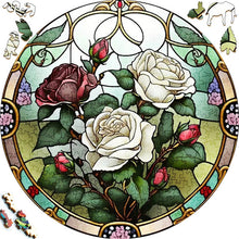Charger l&#39;image dans la galerie, Puzzle 2D en Bois - Roses Blanches