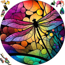 Charger l&#39;image dans la galerie, Puzzle 2D en Bois - Libellule Arc-en-ciel