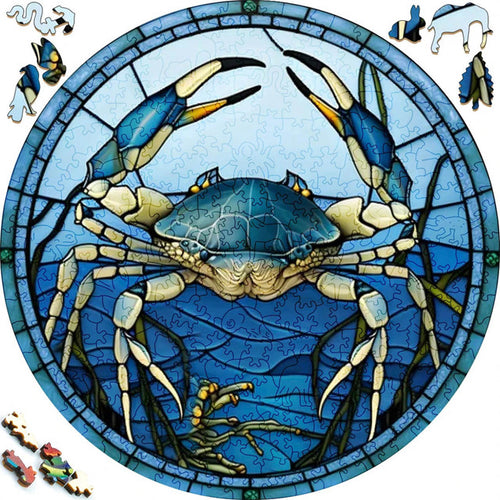 Puzzle 2D en Bois - Crabe bleu