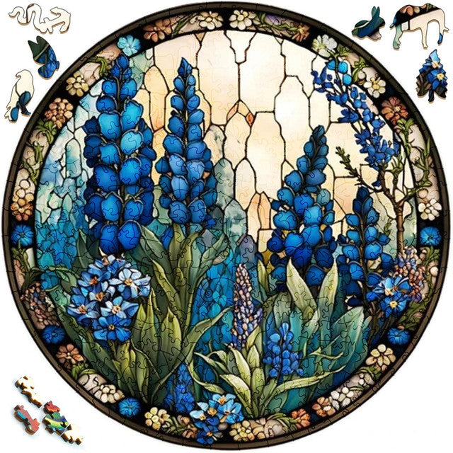 Puzzle 2D en Bois - Lavande Bleue