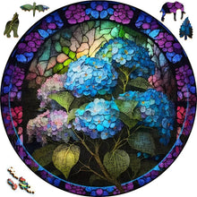 Charger l&#39;image dans la galerie, Puzzle 2D en Bois - Hortensias Bleus