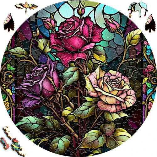 Puzzle 2D en Bois - Trio de Roses
