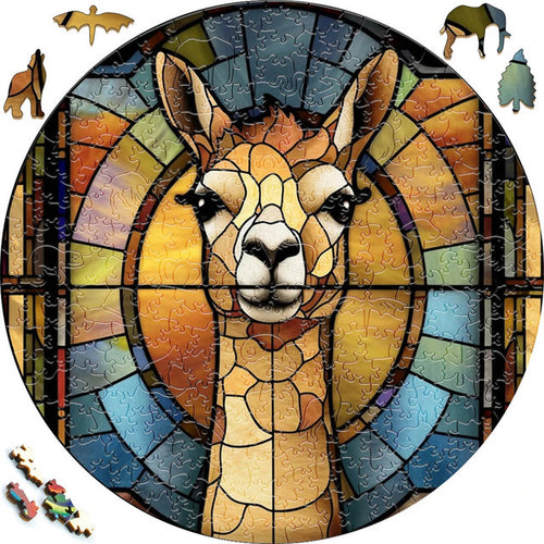 Puzzle 2D en Bois - Lama