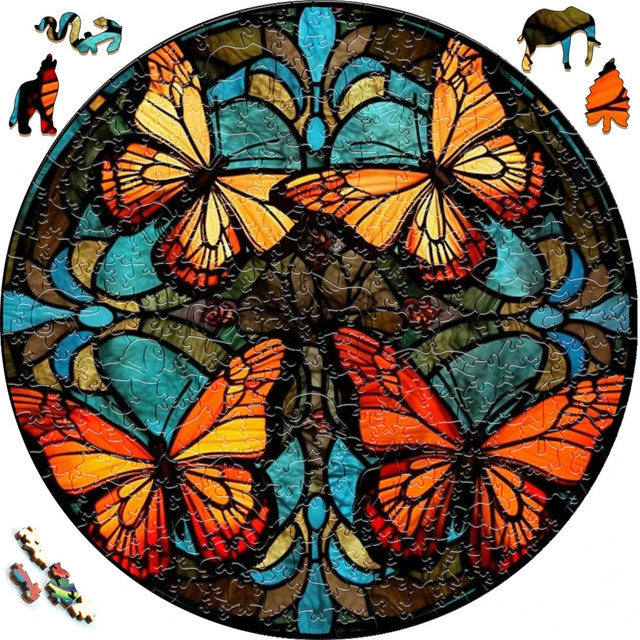 Puzzle 2D en Bois - Papillons monarques