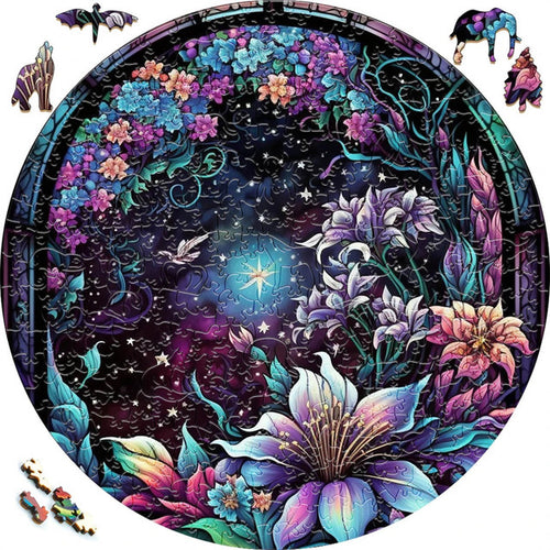 Puzzle 2D en Bois - Fleurs de Galaxie