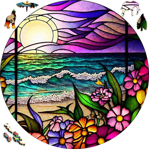 Puzzle 2D en Bois - Fleurs de Plage