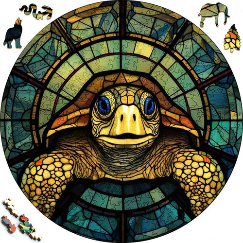 Puzzle 2D en Bois - Tortue Amicale