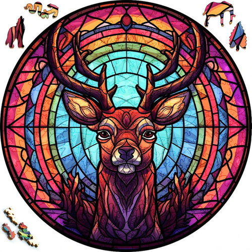 Puzzle 2D en Bois - Cerf du Crépuscule