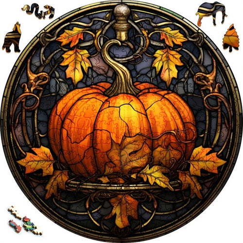 Puzzle 2D en Bois - Grande Citrouille