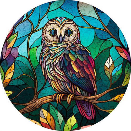 Puzzle 2D en Bois - Chouette en mosaïque