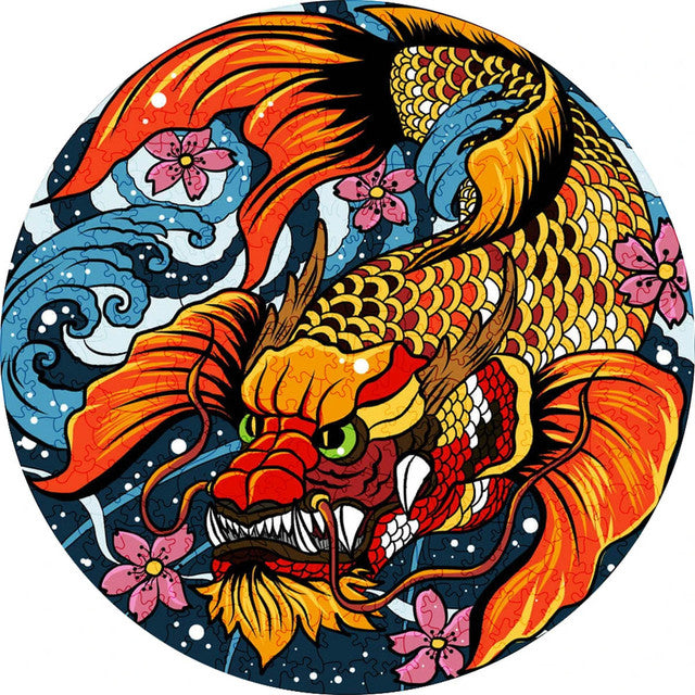Puzzle 2D en Bois - Poisson tête de dragon