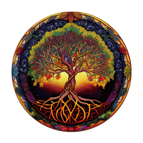 Puzzle 2D en Bois - Arbre du Crépuscule