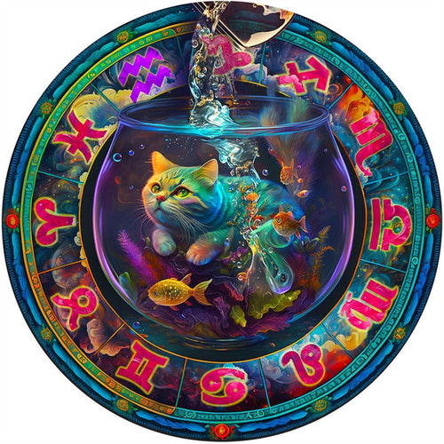 Puzzle 2D en Bois - Chat d'Aquarius