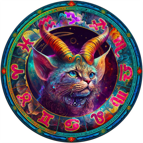 Puzzle 2D en Bois - Chat Capricorne