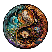 Charger l&#39;image dans la galerie, Puzzle 2D en Bois - Hibou et Fleurs