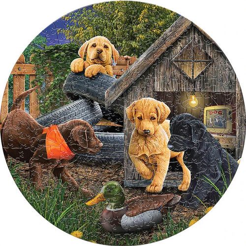 Puzzle 2D en Bois - Chiens près de l'abri