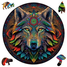 Charger l&#39;image dans la galerie, Puzzle 2D en Bois - Loup tribal
