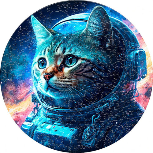Puzzle 2D en Bois - Chat astronaute