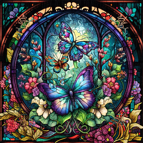 Puzzle 2D en Bois - Papillons violets