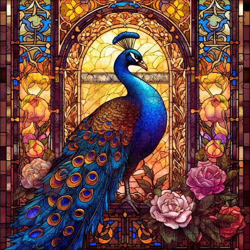 Puzzle 2D en Bois - Paon magnifique