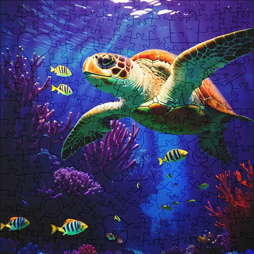 Puzzle 2D en Bois - Tortue Océane