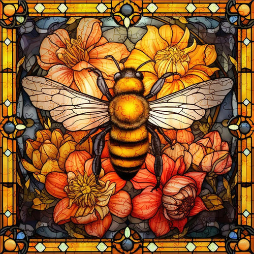 Puzzle 2D en Bois - Abeille sur les Fleurs
