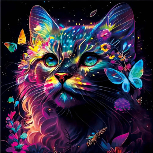 Puzzle 2D en Bois - Chat Éthéré