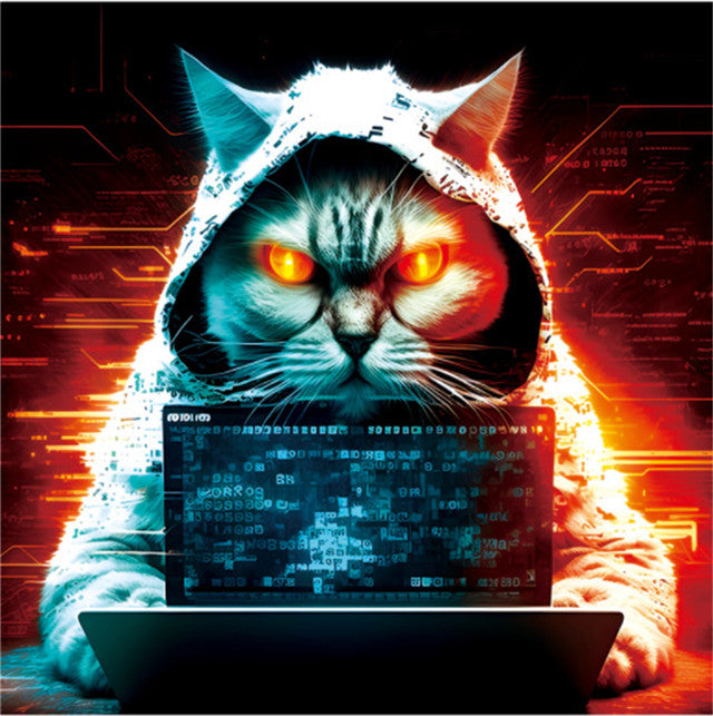 Puzzle 2D en Bois - Chat Hacker