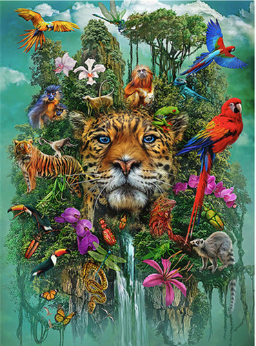 Puzzle 2D en Bois - Léopard de la jungle