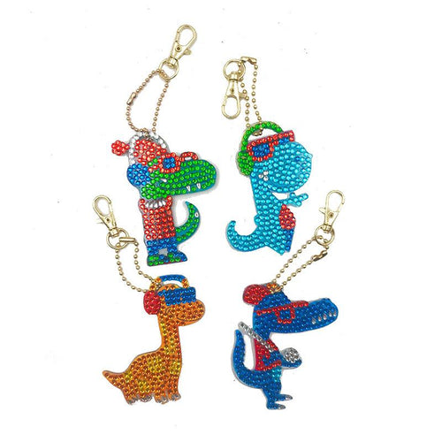 Pendentif Diamond Painting Dinosaures Cool Ensemble de 4 pièces