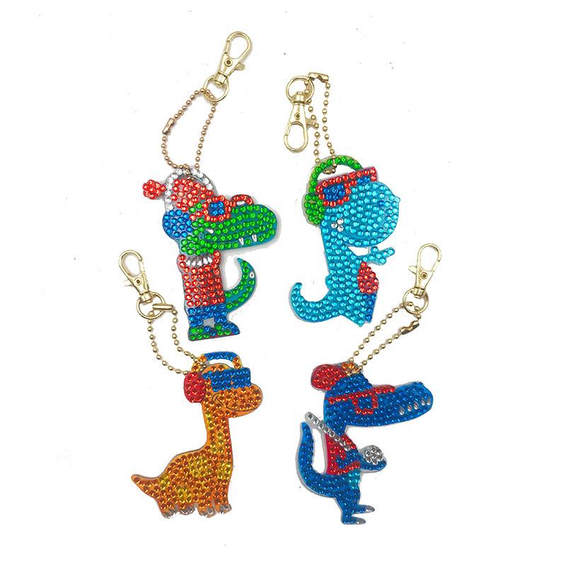 Pendentif Diamond Painting Dinosaures Cool Ensemble de 4 pièces