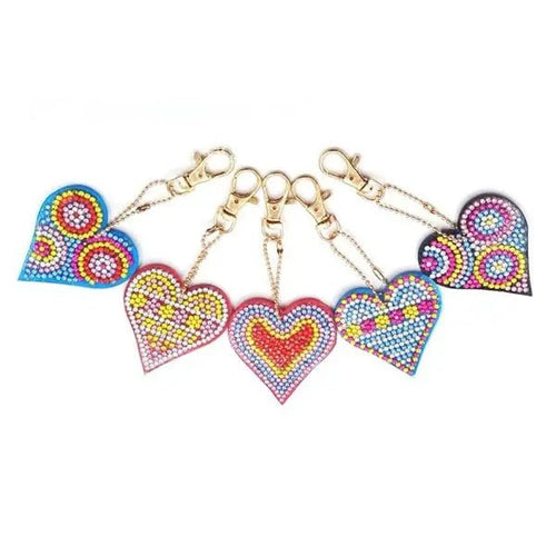 Pendentif en Forme de Cœur Diamond Painting avec Ensemble de 5 pièces