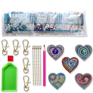 Pendentif en Forme de Cœur Diamond Painting Ensemble de 5 pièces