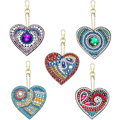 Pendentif en Forme de Cœur Diamond Painting Ensemble de 5 pièces
