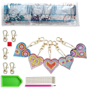 Pendentif en Forme de Cœur Diamond Painting avec Ensemble de 5 pièces