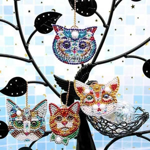 Pendentif Diamond Painting Chats Ensemble de 4 pièces
