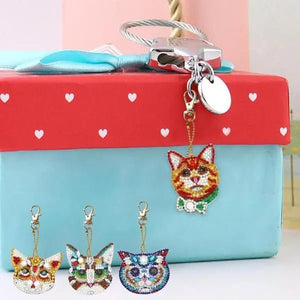 Pendentif Diamond Painting Chats Ensemble de 4 pièces