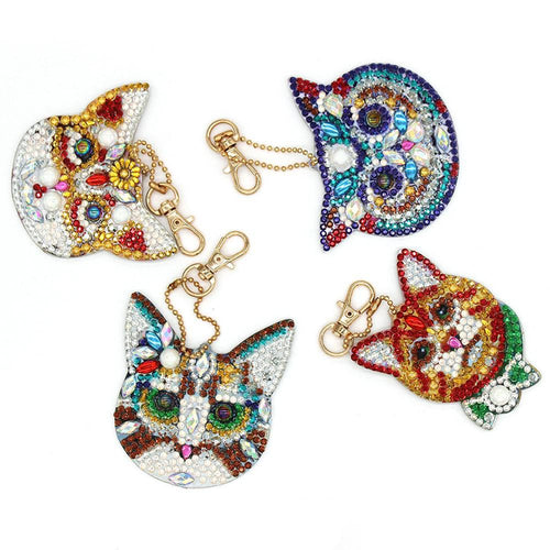 Pendentif Diamond Painting Chats Ensemble de 4 pièces