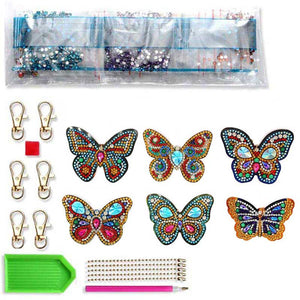 Ensemble de Pendentifs Papillon Diamond Painting de 6 pièces