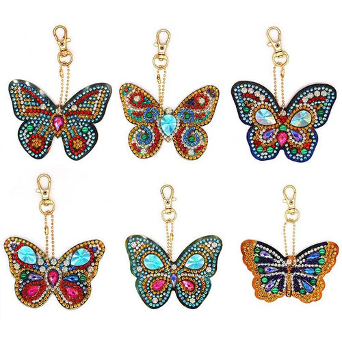Ensemble de Pendentifs Papillon Diamond Painting de 6 pièces