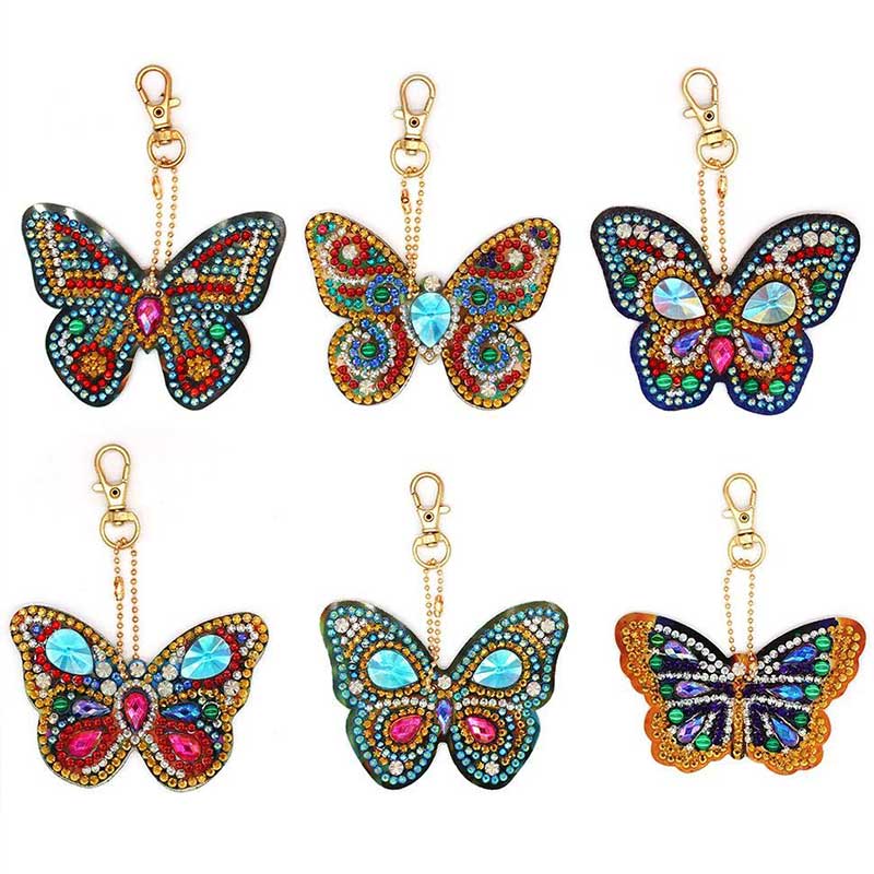 Ensemble de Pendentifs Papillon Diamond Painting de 6 pièces