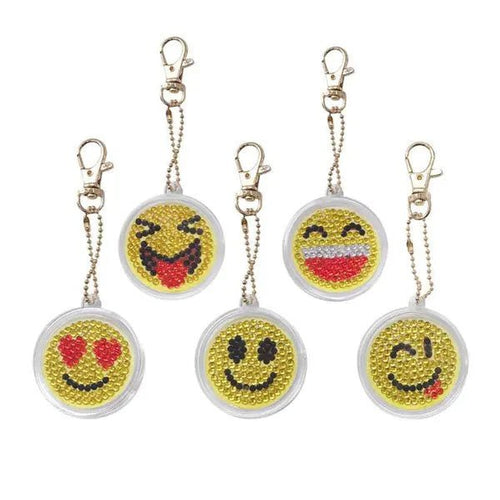 Pendentif Diamond Painting Smiley Ensemble de 5 pièces