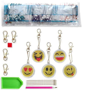 Pendentif Diamond Painting Smiley Ensemble de 5 pièces