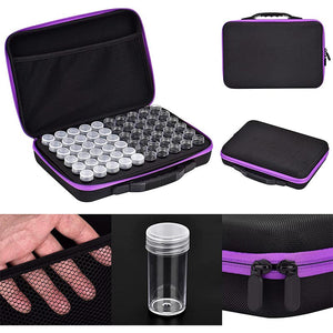 Étui de Rangement Diamond Painting Violet avec 60 Compartiments + Accessoires
