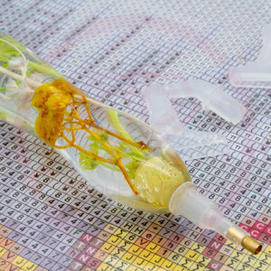 Stylo Premium Ergonomique Diamond Painting Plantes Vertes Orange