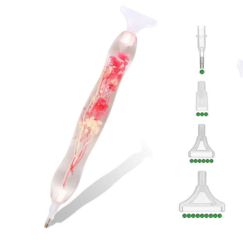 Stylo Premium Ergonomique Diamond Painting avec Fleurs Roses